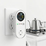 Tuzwa Carbon Monoxide & Gas Detector – Plug-In CO, Natural Gas & Propane Monitor with Temp/Humidity Display & 85dB Alarm