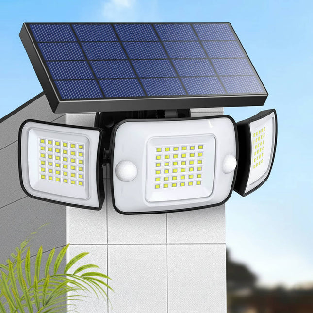 Solar Outdoor Lights with Motion Sensor, Solar Flood Light with 3 Heads