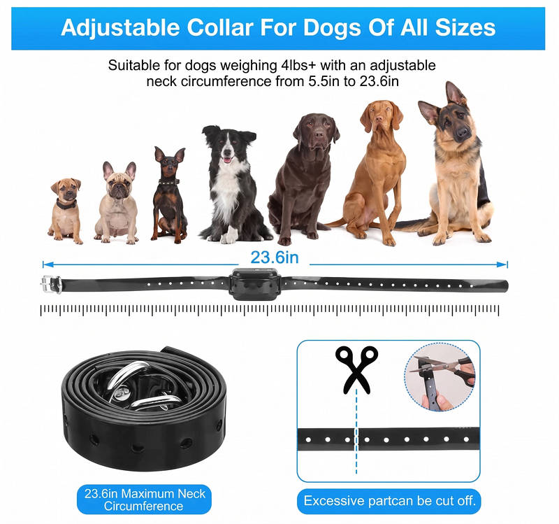 Tuzwa Wireless Dog Fence & Training Collar System – 130–656 Ft Adjustable Boundary, 8 Correction Levels, Sound & Static Modes, IP68 Receiver
