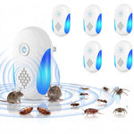 Tuzwa Ultrasonic Pest Repeller 6 Pack – Plug-In Electronic Pest Deterrent with Dual Frequency Modes, Night Light & Up to 1600 Sq Ft Stated Coverage