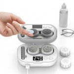 Tuzwa Ultrasonic Contact Lens Cleaner – 47,000Hz Rechargeable Lens Cleaning Device with 2–5 Min Timers, Dual Chambers, LED Display & USB Charging