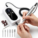 Tuzwa Electric Nail Drill Machine – 45,000 RPM Rechargeable E-File with LCD Display, 6 Metal Bits, Variable Speed & USB-C Charging