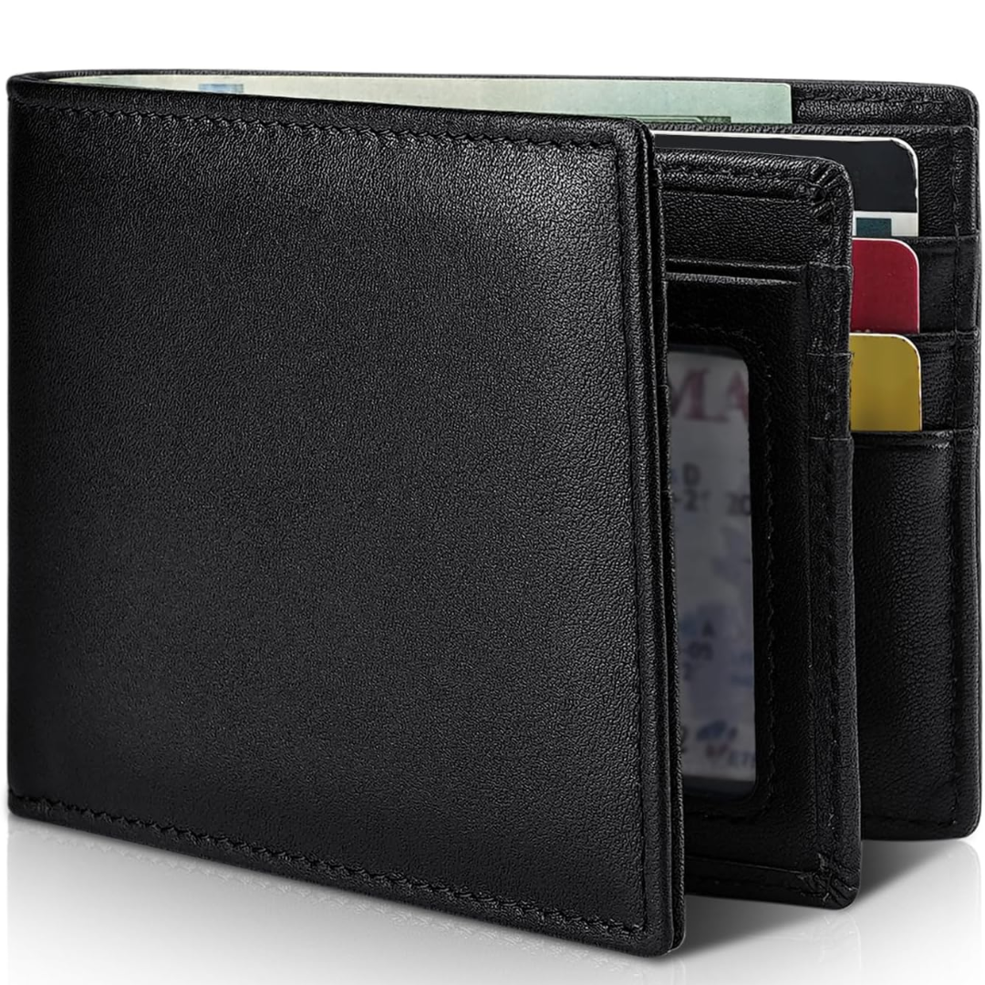 Genuine Leather Men's Wallet with RFID Blocking | Slim Bifold Design for Secure Storage 0