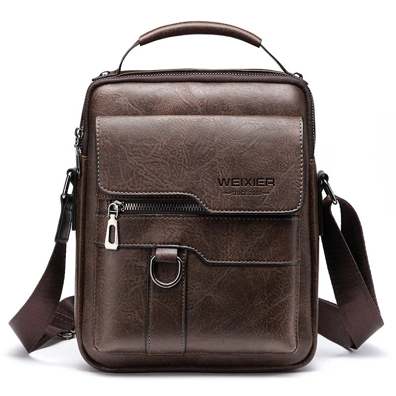Genuine Leather Shoulder Bag | Black Messenger Bag for Men with Adjustable Strap | Versatile Design for Work and Leisure 0