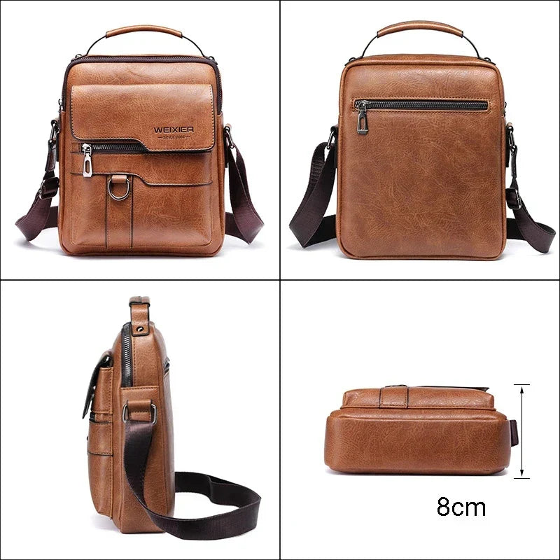 Genuine Leather Shoulder Bag | Black Messenger Bag for Men with Adjustable Strap | Versatile Design for Work and Leisure 5
