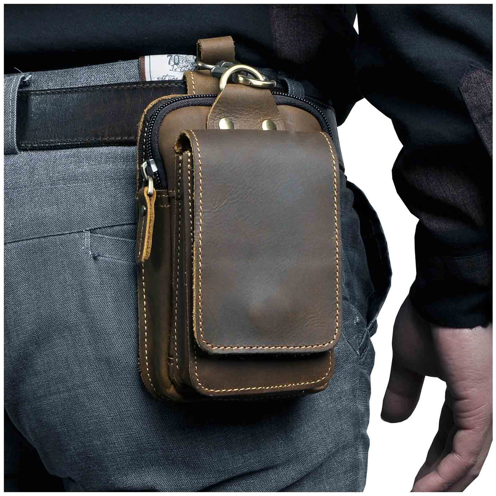 Genuine Leather Waist Pouch for Men & Women with Adjustable Strap | Stylish Travel Companion for Easy Organization 0
