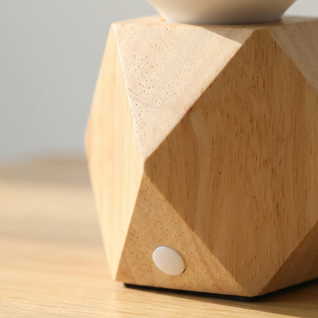 Geometric Base Bedside Lamp with USB Charging | Modern Design for Cozy Lighting 0