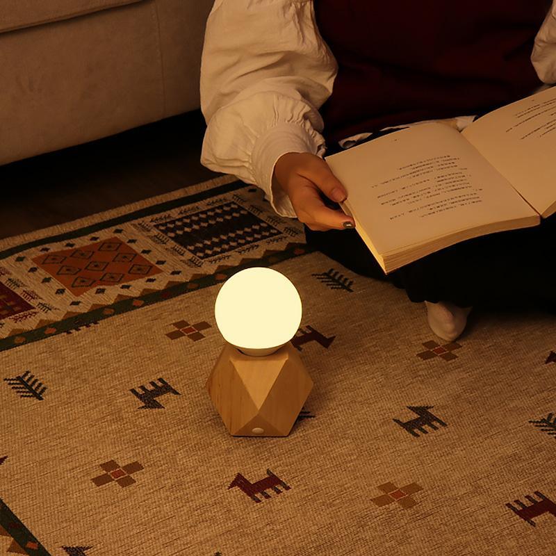 Geometric Base Bedside Lamp with USB Charging | Modern Design for Cozy Lighting 4