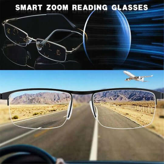 Tuzwa Progressive Multifocal Glasses – Blue Light Filtering Reading Glasses with Anti-Glare Polycarbonate Lenses & Photochromic Option