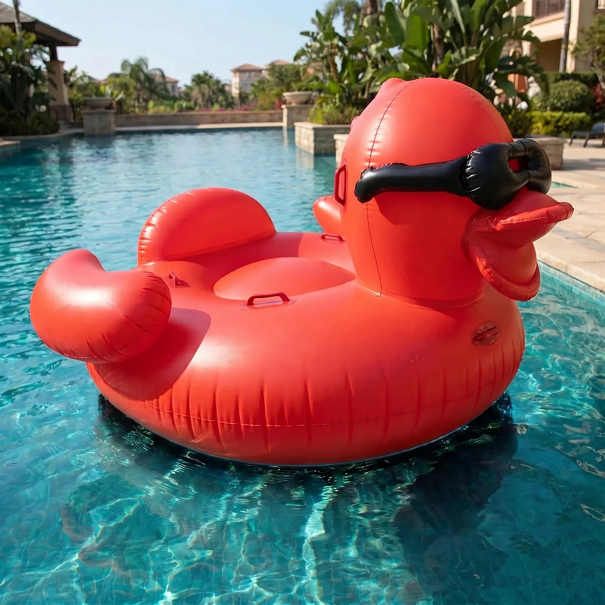 Giant Inflatable Pool Float with Duck Design | Spacious & Fun Pool Toy for Group Lounging 0
