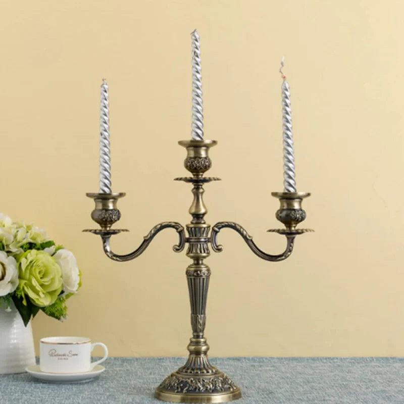 GildedNocturne | European-Style Candelabra with Decorative Finish | Elegant Centerpiece for Taper Candles 14