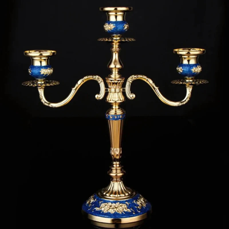 GildedNocturne | European-Style Candelabra with Decorative Finish | Elegant Centerpiece for Taper Candles 16