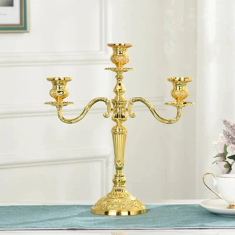 GildedNocturne | European-Style Candelabra with Decorative Finish | Elegant Centerpiece for Taper Candles 17