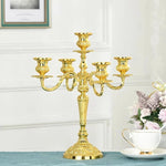 GildedNocturne | European-Style Candelabra with Decorative Finish | Elegant Centerpiece for Taper Candles 18