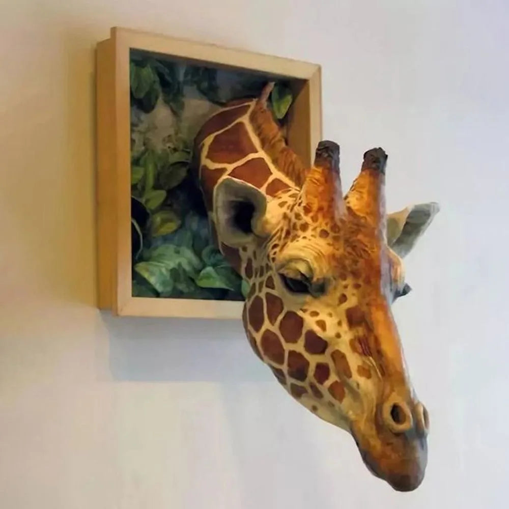 Giraffe Head Wall Decor | Lifelike 3D Sculpture with Realistic Detail | Unique Home Accent for Any Room 0