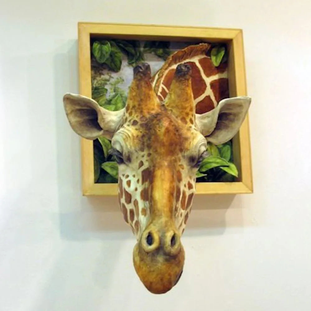 Giraffe Head Wall Decor | Lifelike 3D Sculpture with Realistic Detail | Unique Home Accent for Any Room 6