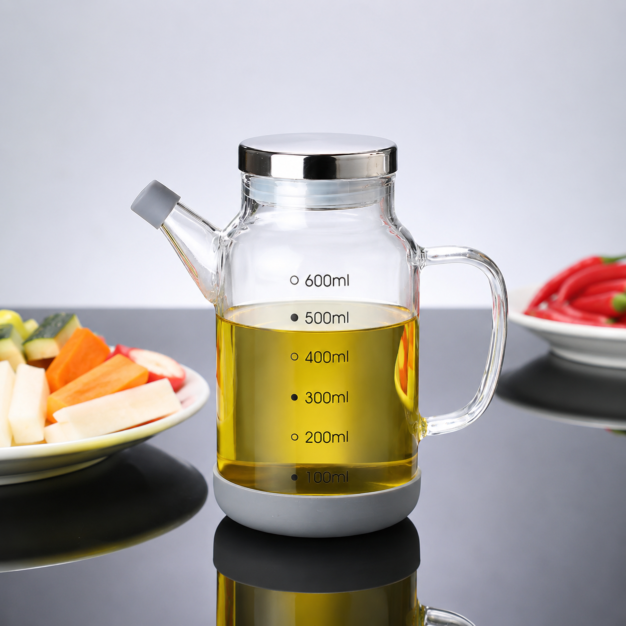Glass Oil Dispenser Bottle with Measuring Scale | Leak-Proof Design for Accurate Pouring 6