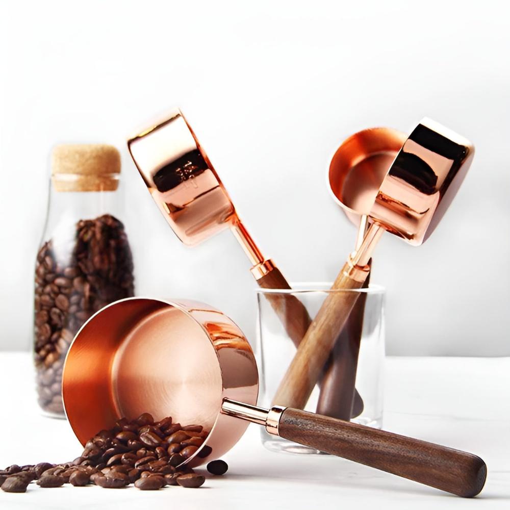 Gleam Copper Measuring Set | Premium Stainless Steel with Non-Slip Handle for Accurate Cooking 0