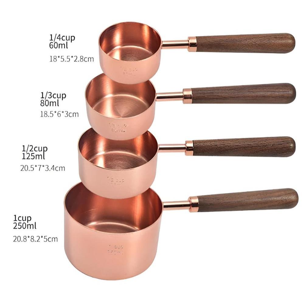 Gleam Copper Measuring Set | Premium Stainless Steel with Non-Slip Handle for Accurate Cooking 5