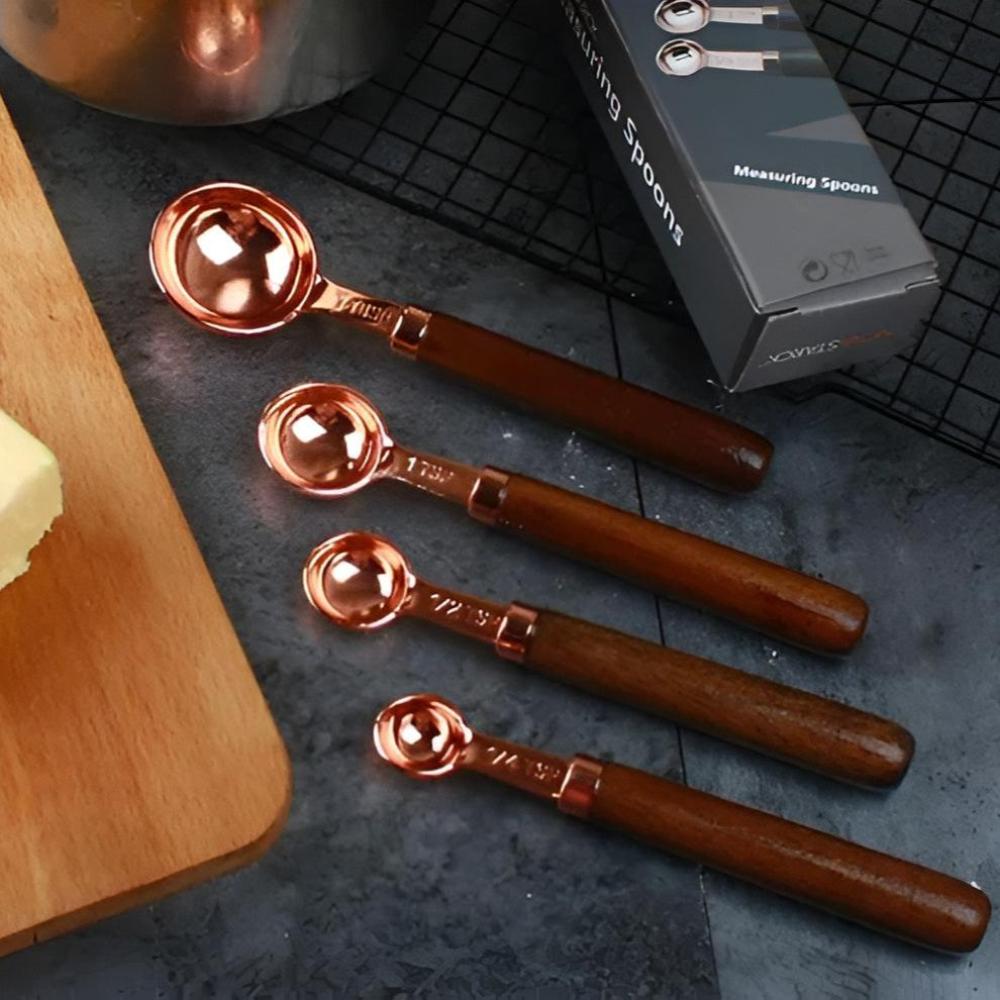 Gleam Copper Measuring Set | Premium Stainless Steel with Non-Slip Handle for Accurate Cooking 7