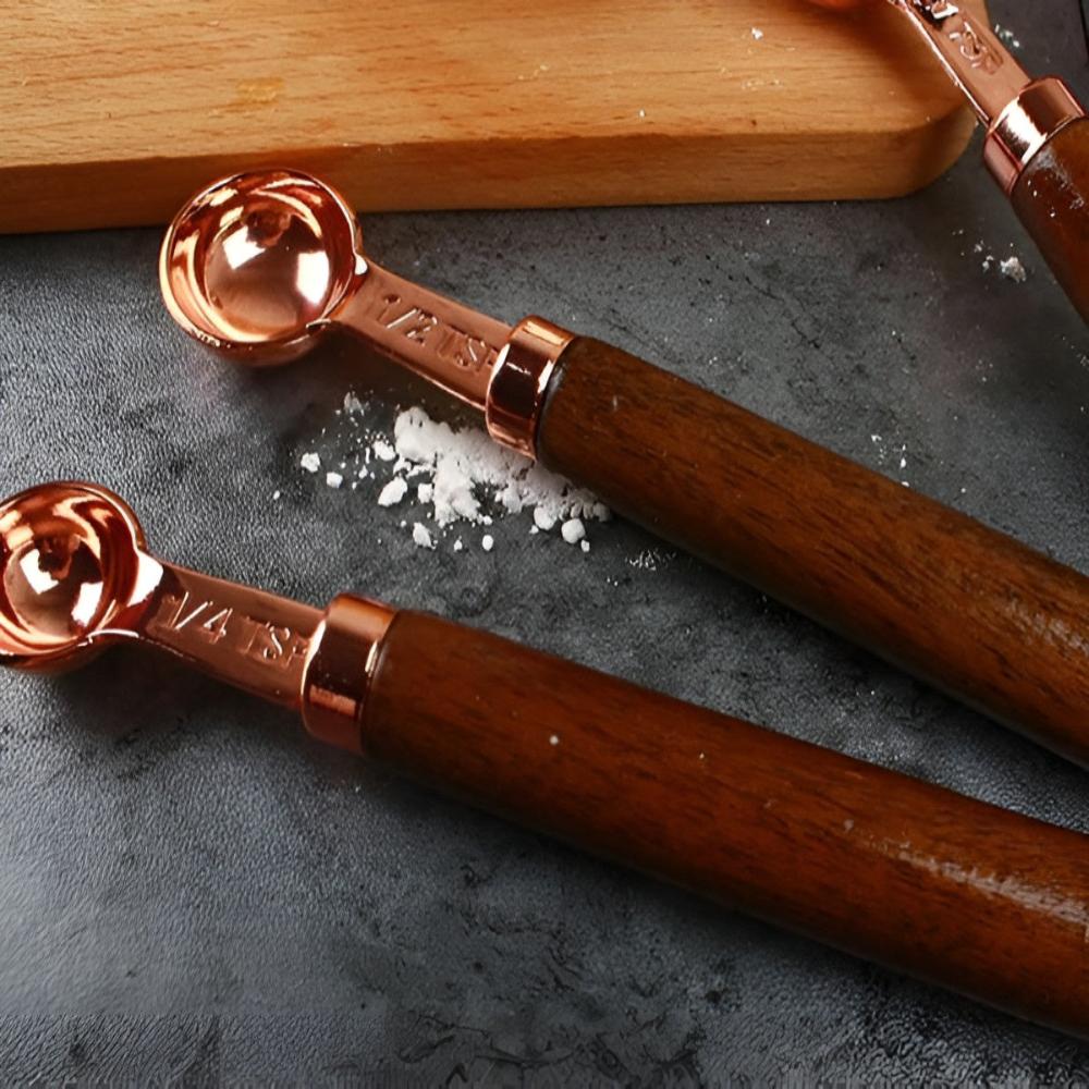 Gleam Copper Measuring Set | Premium Stainless Steel with Non-Slip Handle for Accurate Cooking 8