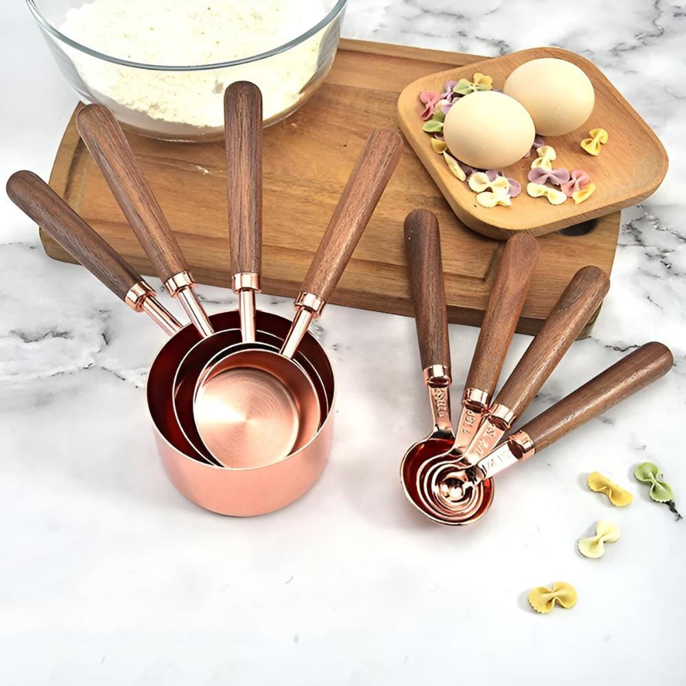 Gleam Copper Measuring Set | Premium Stainless Steel with Non-Slip Handle for Accurate Cooking 9