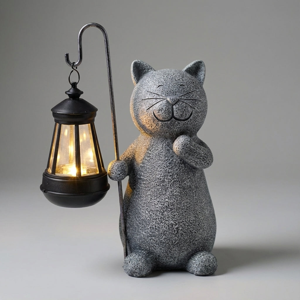 Glimmerpaws | Solar Powered Garden Statue with Hand-Painted Details | Charming Illumination for Outdoor Spaces 4