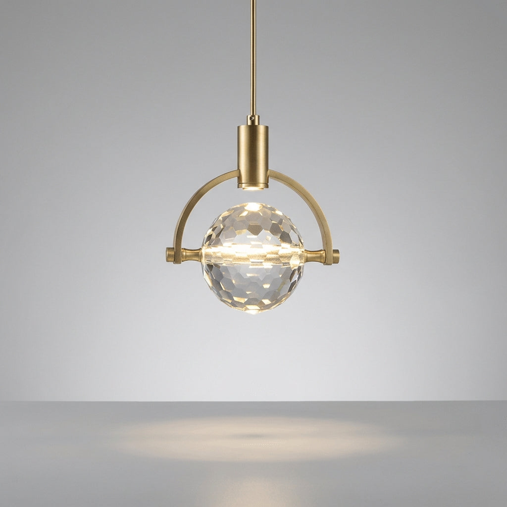 Glorion | Ring Pendant Lighting Fixture with Crystal Accents | Modern LED Illumination for Elegant Spaces 0