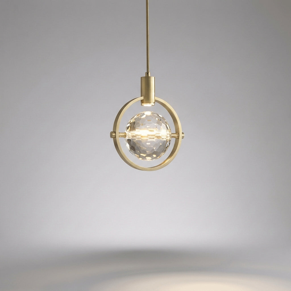 Glorion | Ring Pendant Lighting Fixture with Crystal Accents | Modern LED Illumination for Elegant Spaces 4