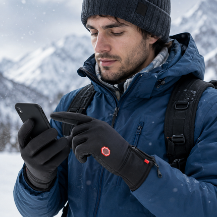 Waterproof Thermal Gloves for Men and Women, Touchscreen Winter Gloves with Anti Slip Palm for Cycling and Hiking