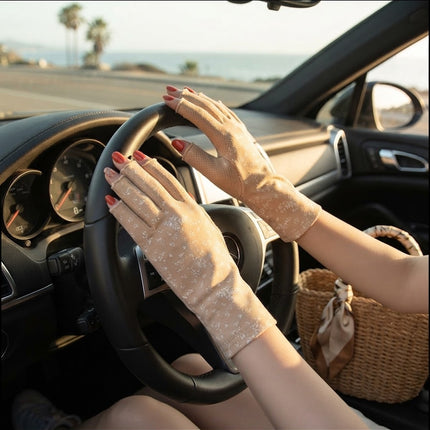 UV Protection Gloves for Women, Breathable Cotton Gloves for Touchscreens