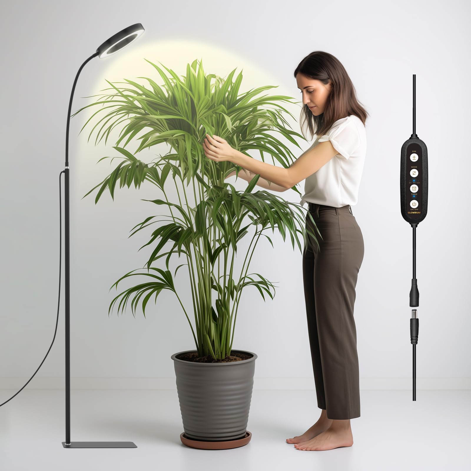 Glowrium | 20W LED Grow Light with Dimmable Timer & Adjustable Height | Full Spectrum Plant Light for Indoor Growth 0