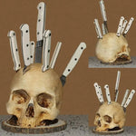 Gothic Culinary | Skull Knife Holder with Hand-Painted Design | Unique Kitchen Decor for Functional Storage 3