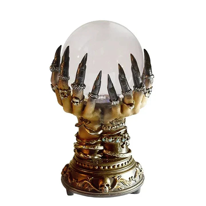 Gothic Tabletop Lamp with Hypnotic Plasma Light | Intricate Hand Base for Atmospheric Decor 4