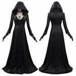 Gothic Vampire Costume Set with Hooded Dress & Accessories | Elegant Adult Halloween Costumes for Striking Looks 1