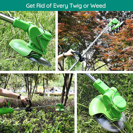 Foldable Grass Trimmer and Edger with Multi Angle Head and Detachable Wheels, Weed Wacker Cordless 24V – image 12
