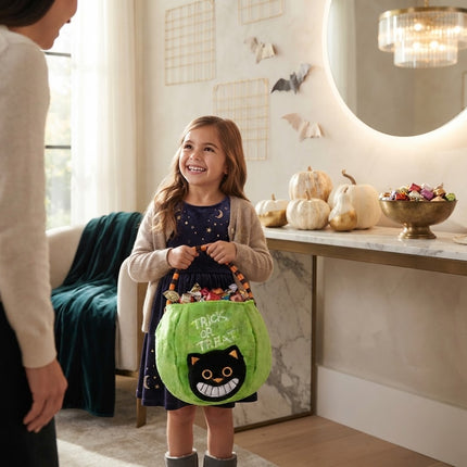 Trick or Treat Bags for Kids, Pumpkin Halloween Treat Bag with Straps – image 4