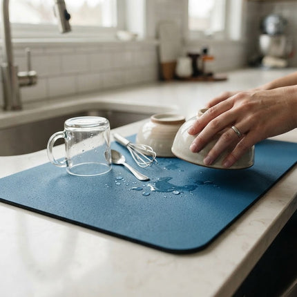 Dish Drying Mat for Kitchen Counter, Diatomite Stone Drying Mat
