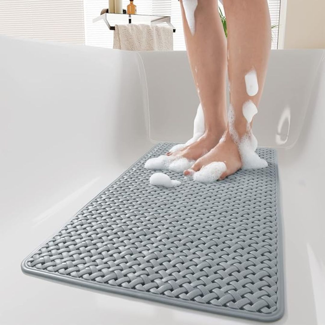 GripMaster | Non-Slip Bath Mat with Suction Cups for Enhanced Safety | Quick Drying Design for Easy Maintenance 0