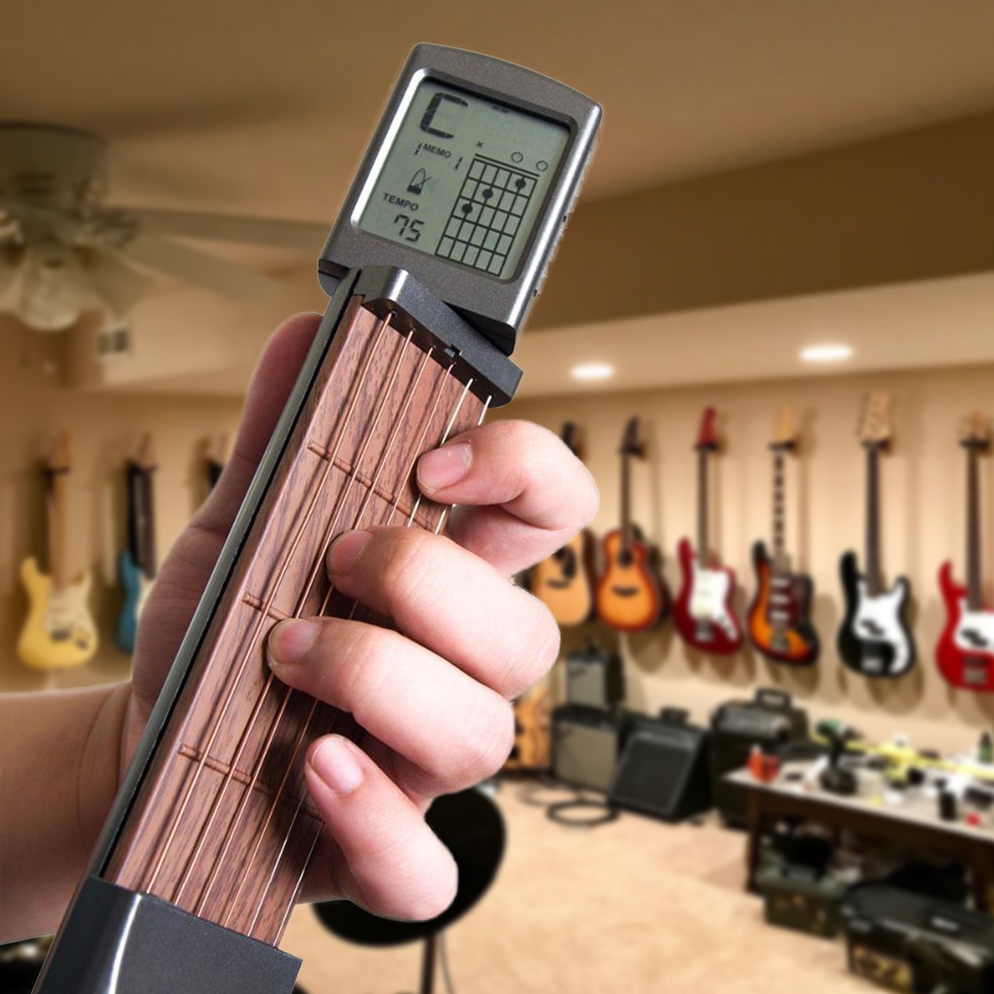 Guitar Training Pocket Tool with Integrated Metronome & Chord Guide for On-the-Go Practice 0