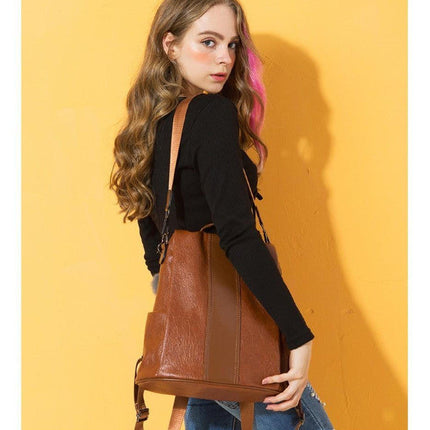 Laptop Backpack for School and Shopping, Brown – image 7
