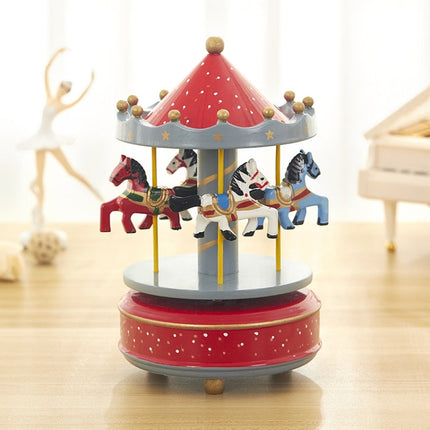 Music Box Carousel, Wind Up Music Box with Sky City Melody, Vintage Carousel Music Box for Dresser Decor, Nostalgic Gift