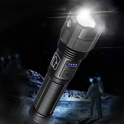 Rechargeable Tactical Pocket Flashlight, Waterproof Aluminum Zoom Torch with 5 Modes for Camping and Cars