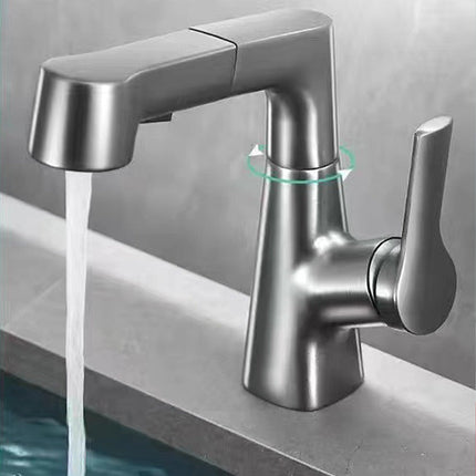 Bathroom Faucets with Sprayer, Single Hole Bathroom Faucet with Pull Out Spray Head