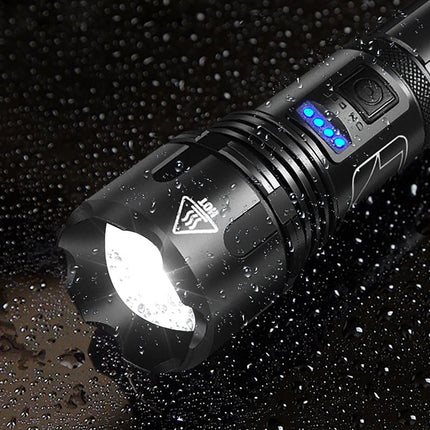 Rechargeable Tactical Pocket Flashlight, Waterproof Aluminum Zoom Torch with 5 Modes for Camping and Cars