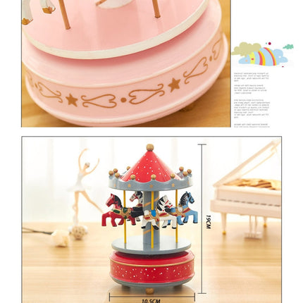 Music Box Carousel, Vintage Carousel Music Box for Dresser Decor