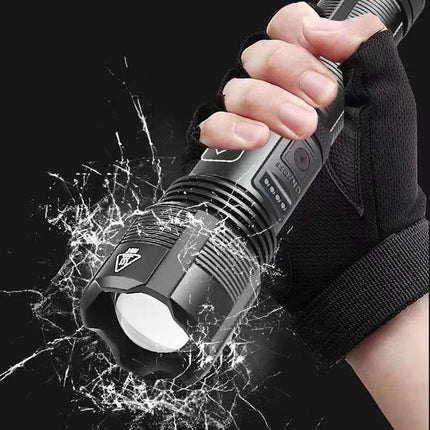 Rechargeable Tactical Pocket Flashlight, Waterproof Aluminum Zoom Torch with 5 Modes for Camping and Cars