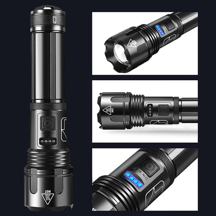 Rechargeable Tactical Pocket Flashlight, Waterproof Aluminum Zoom Torch with 5 Modes for Camping and Cars