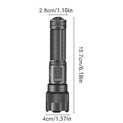 Rechargeable Tactical Pocket Flashlight, Waterproof Aluminum Zoom Torch with 5 Modes for Camping and Cars