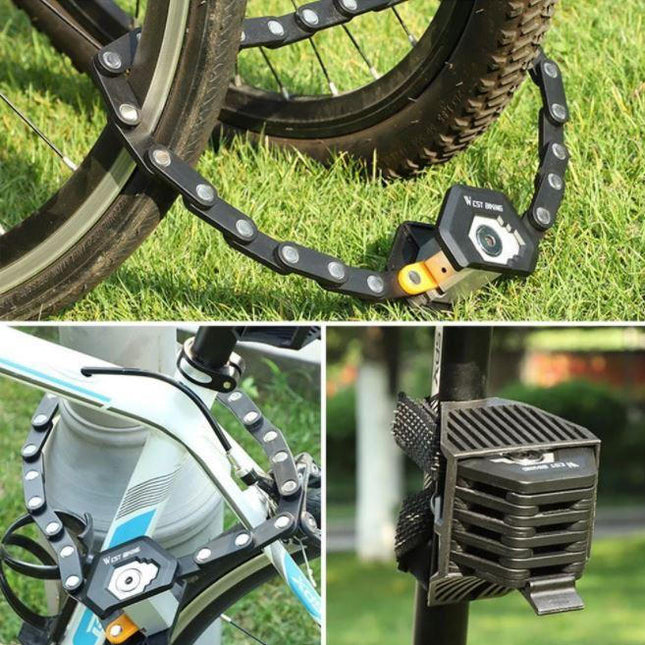 Foldable Bike Lock with 3 Keys, Folding Bicycle Lock with Frame Bracket, Drill and Hammer Resistant Anti Theft Bike Lock